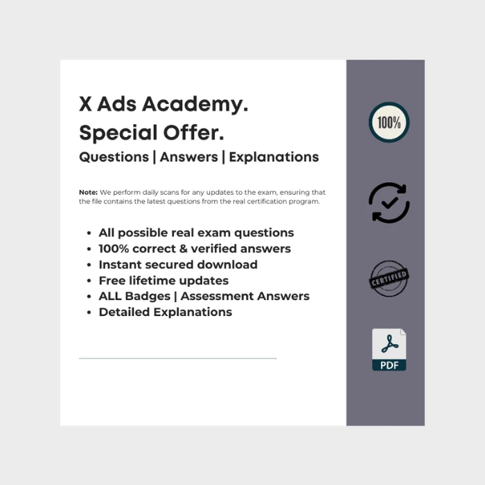 Answer keys to all available X ads badge assessments (former Twitter)